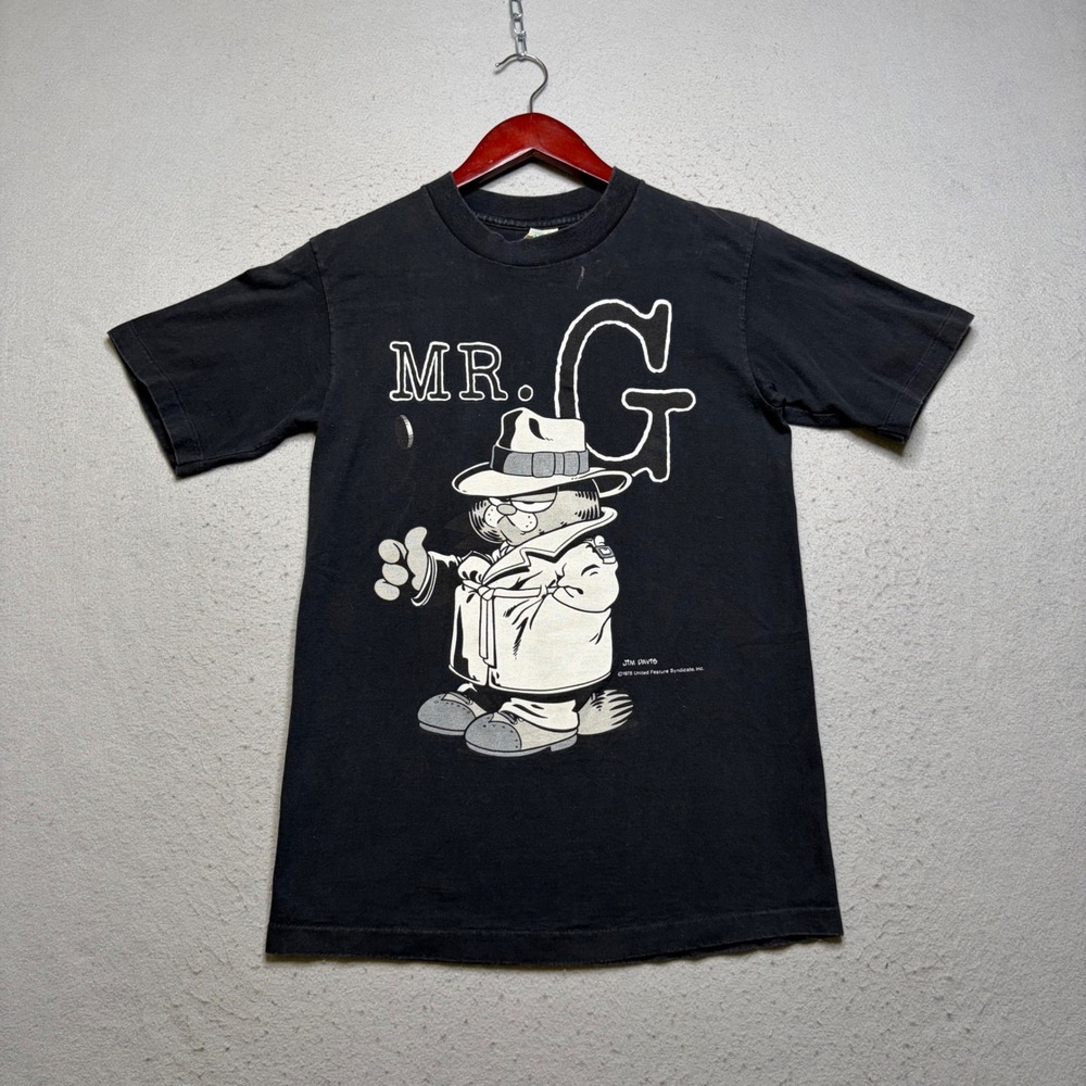 Sun Sportswear T-Shirt Mens Small Black Garfield Mr. G 1978 Vintage 70s USA XS